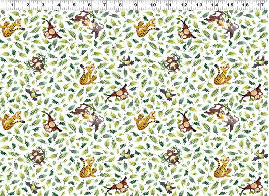 Jungle Friends Tossed Animals SB20444-100 White