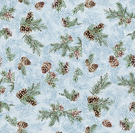 2026 Quilt MN Pinecones Lt Denim