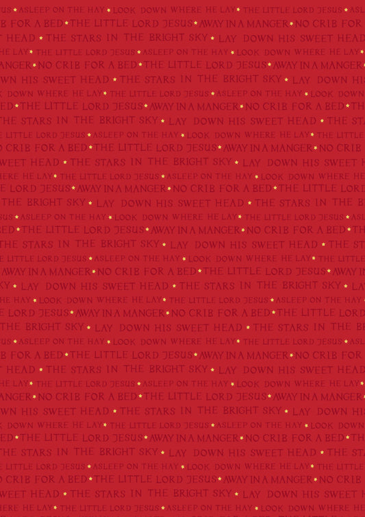 Away in a Manger Nativity Characters on Red