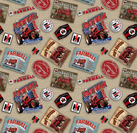 Farmall Tossed Logos 10528-Natural
