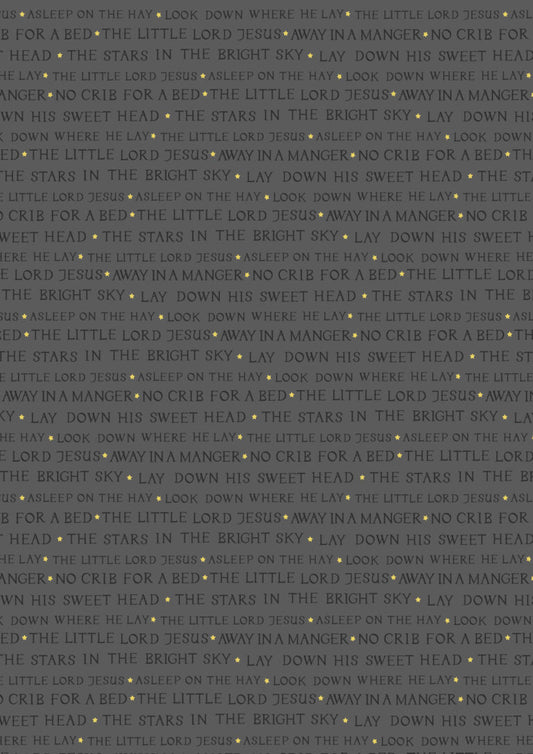 Away in a Manger Words on Gray