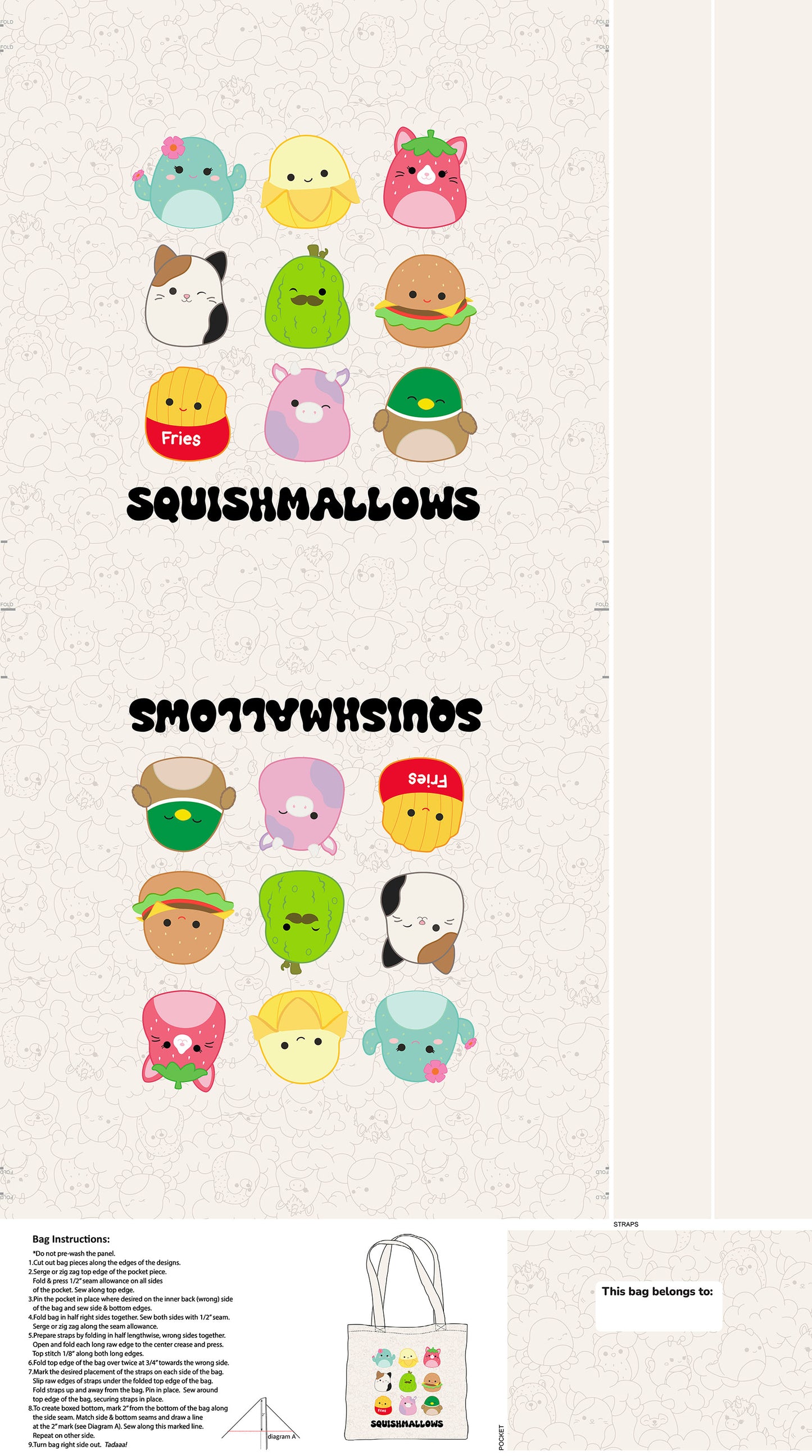 Squishmallows Bag Panel SQC1001-30