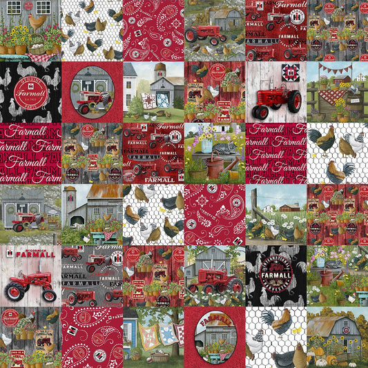 Farmall Cheater Quilt Allover 1363F