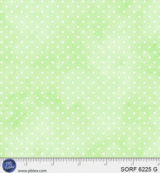 Sorbet Flannel Pin Dot Lt Green SORF06225G