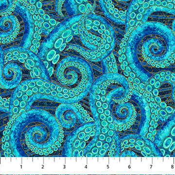 Shimmer Enigma Tentacles Dk Blue Multi 28183M-48